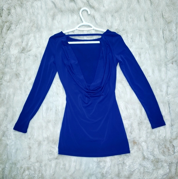 Guess by Marciano Reversible Royal Blue Mini Dress - Picture 1 of 2
